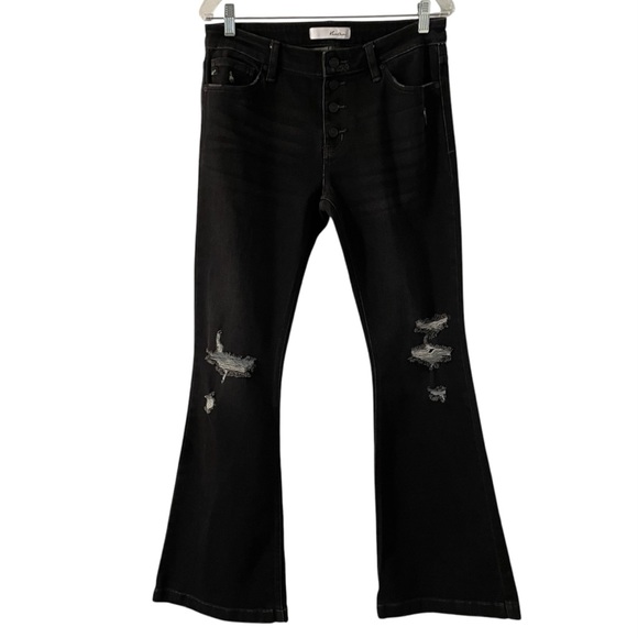 KANCAN Mid Rise Button Fly Flare Dark Gray Jeans Women’s Size 11/29 - Picture 5 of 12